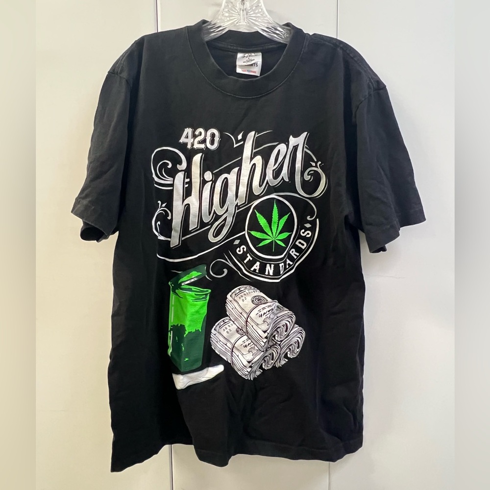 Shaka Wear 420 Higher Standards Crew Heavy Weight Neck Graphic Shirt